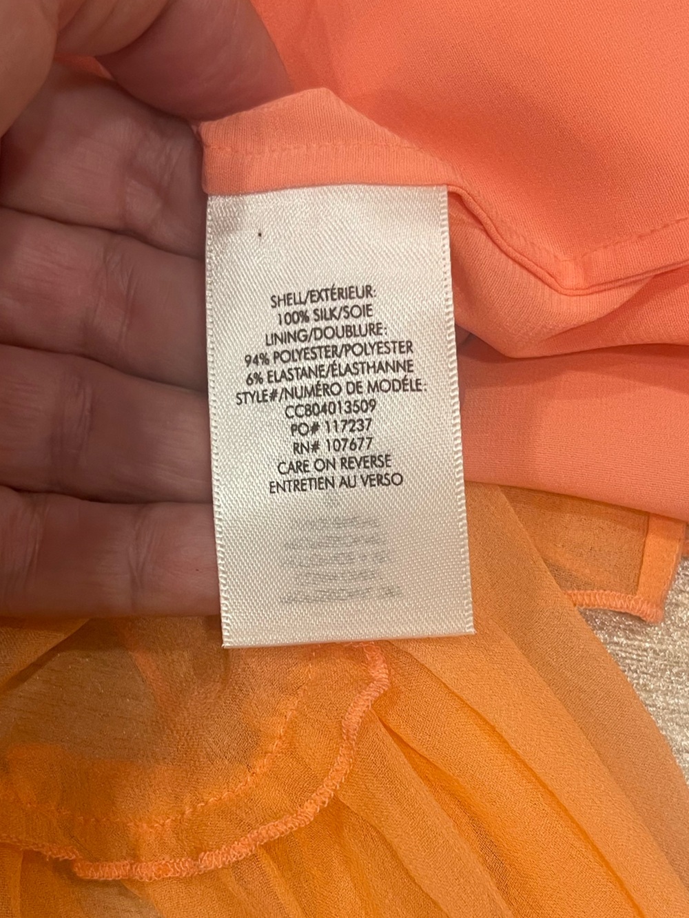 Alice + Olivia Ilaria Cold Shoulder Mini Dress in Peach Color.Size M - Picture 10 of 13